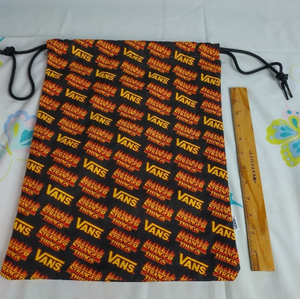 VANS X Stranger Things Bag Cinched Drawstring Canvas Shoe Pouch Skateboarding - Picture 4 of 16